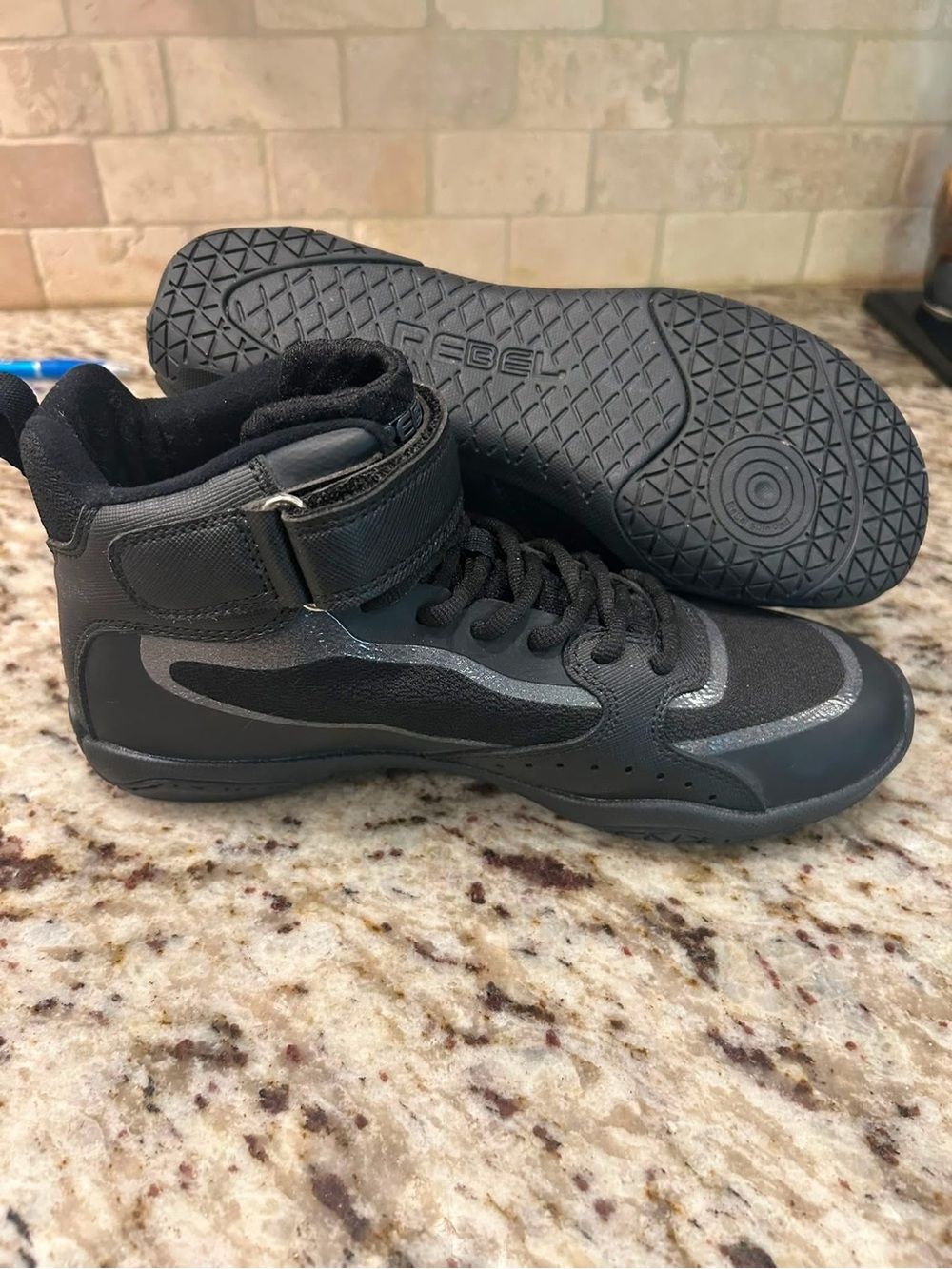 Rebel Rogue Women's Black High-Top Strap Sneakers